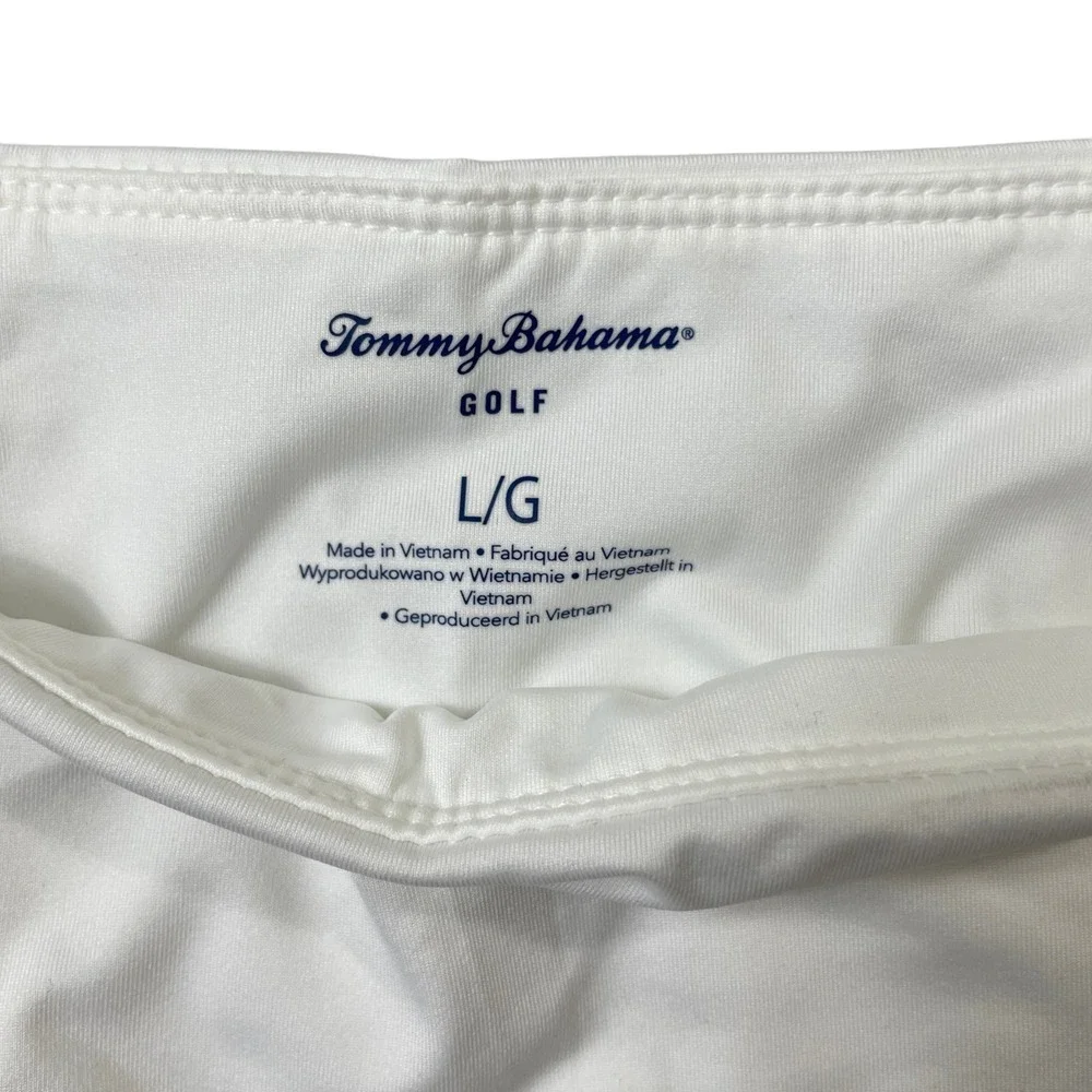 Tommy‎ Bahama Large White Shorts Non Chaffing  Polyester Blend Golf Tennis